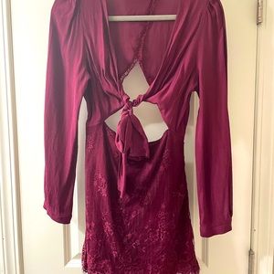 Burgundy cutout dress